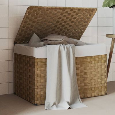 vidaXL Cesto Portabiancheria con Coperchio 55,5x35x34 cm Polyrattan