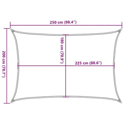 vidaXL Vela Parasole 160 g/m² Rettangolare Grigio Chiaro 2x2,5 m HDPE