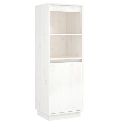 vidaXL Credenza Bianca 37x34x110 cm in Legno Massello di Pino