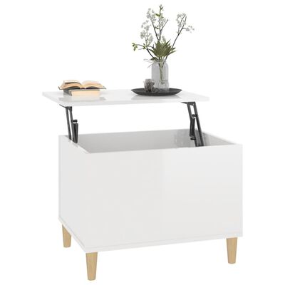 vidaXL Tavolino Salotto Bianco Lucido 60x44,5x45 cm Legno Multistrato