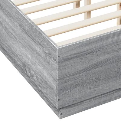 vidaXL Giroletto Luci LED Grigio Sonoma 120x190 cm Legno Multistrato