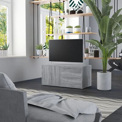 vidaXL Mobile Porta TV Grigio Sonoma 80x34x36 cm in Legno Multistrato