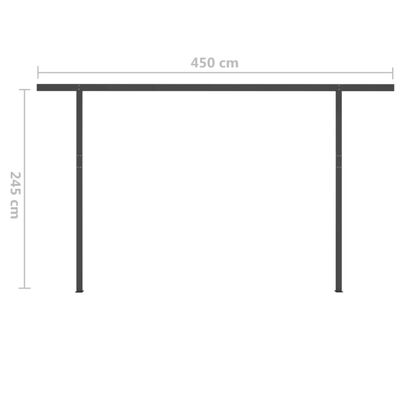 vidaXL Tenda da Sole Retrattile Manuale con Pali 4x3 m Gialla e Bianca