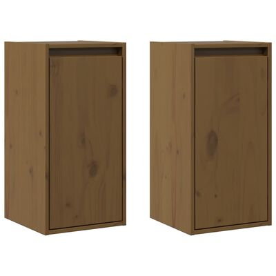 vidaXL Pensili 2 pz Marrone ambra 80x30x35cm in Legno Massello di Pino