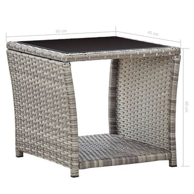 vidaXL Set Divani da Giardino 3 pz con Cuscini in Polyrattan Grigio