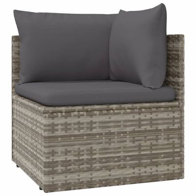 vidaXL Set Divani da Giardino 6 pz con Cuscini in Polyrattan Grigio