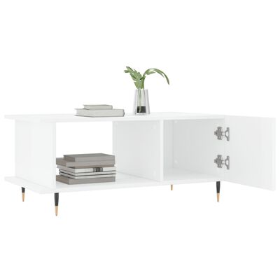 vidaXL Tavolino da Salotto Bianco Lucido 90x50x40 cm Legno Multistrato