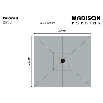 Madison Ombrellone da Giardino Denia 200x200 cm Ecru