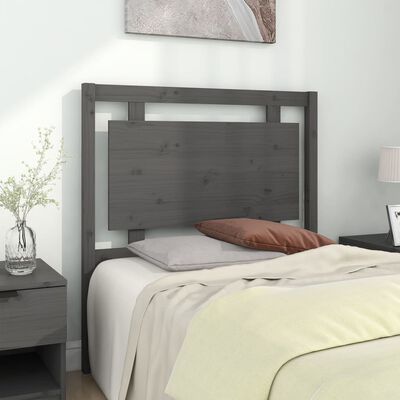 vidaXL Testiera per Letto Grigia 95,5x4x100 cm Legno Massello di Pino