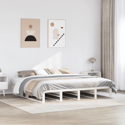 vidaXL Letto senza Materasso Bianco 180x200 cm Legno Massello di Pino