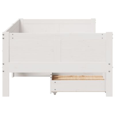 vidaXL Dormeuse con Cassetti Bianco 90x190 cm Legno Massello di Pino