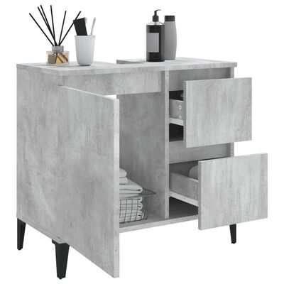 vidaXL Armadietto da Bagno Grigio Cemento 65x33x60cm Legno Multistrato