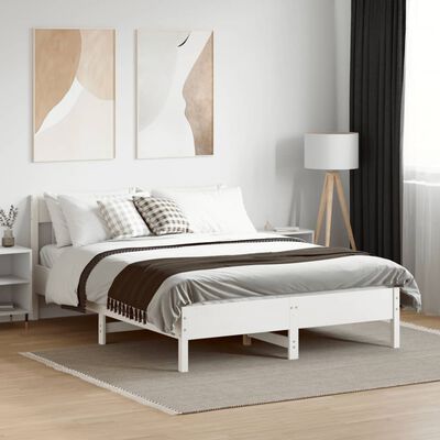 vidaXL Letto senza Materasso Bianco 120x200 cm Legno Massello di Pino