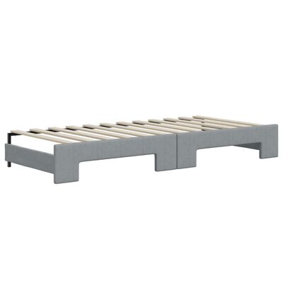 vidaXL Divano Letto Estraibile Materassi Grigio Chiaro 100x200 Tessuto