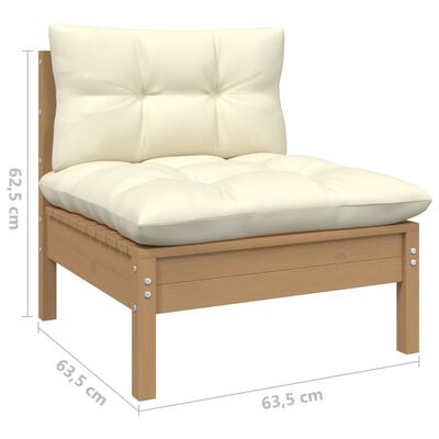 vidaxL Set Salotto da Giardino 7pz con Cuscini Crema in Legno di Pino