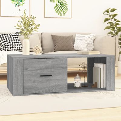 vidaXL Tavolino Salotto Grigio Sonoma 100x50,5x35 cm Legno Multistrato