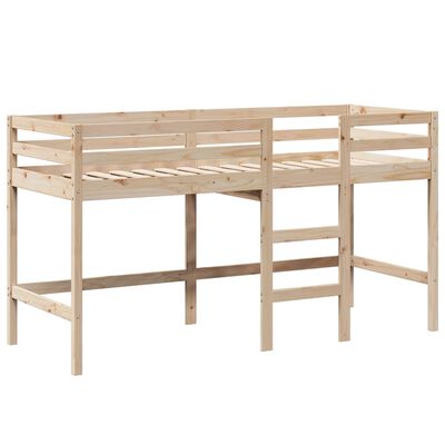 vidaXL Letto Soppalco con Scala e Tetto 80x200 cm Legno Massello Pino