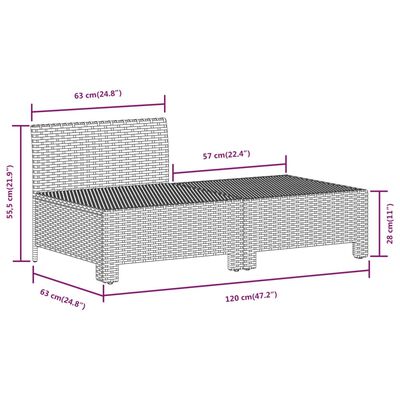 vidaXL Set Divani da Giardino 7 pz con Cuscini in Polyrattan Grigio