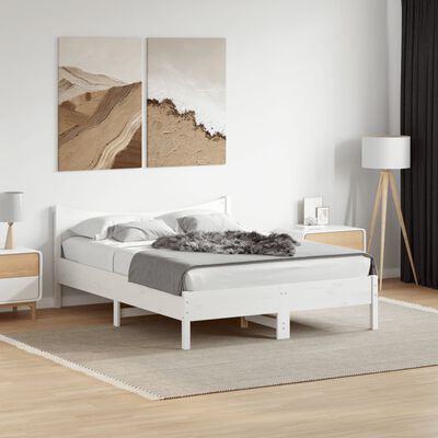 vidaXL Letto senza Materasso Bianco 120x190 cm Legno Massello di Pino