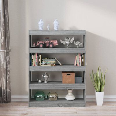 vidaXL Libreria/Divisorio Grigio Sonoma 100x30x135 cm