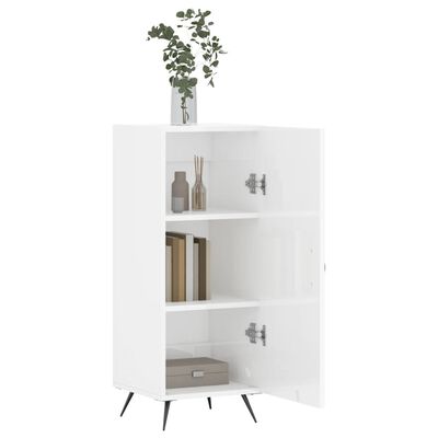 vidaXL Credenza Bianco Lucido 34,5x34x90 cm in Legno Multistrato