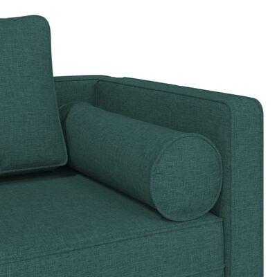 vidaXL Chaise Longue con Cuscini Verde Scuro in Tessuto