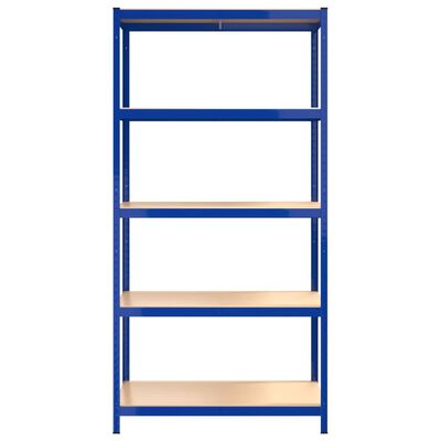 vidaXL Scaffali a 5 Ripiani 3 pz Blu in Acciaio e Legno Multistrato