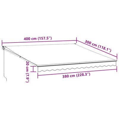 vidaXL Tenda Sole Retrattile Manuale 400x300 cm Marrone