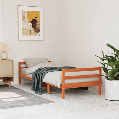 vidaXL Letto senza Materasso Marrone Cera 90x190 cm in Legno di Pino