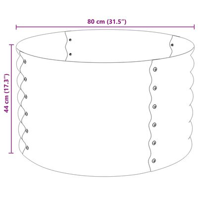 vidaXL Letto Rialzato Giardino 80x80x44 cm in Acciaio Zincato Argento