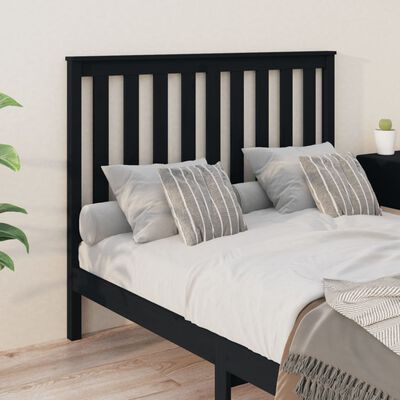 vidaXL Testiera per Letto Nera 141x6x101 cm in Legno Massello di Pino