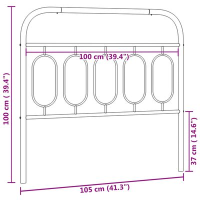 vidaXL Testiera in Metallo Bianco 100 cm