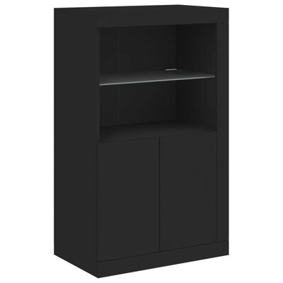 vidaXL Credenza con Luci LED Nera 283x37x100 cm