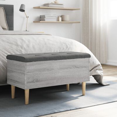 vidaXL Panca Portaoggetti Grigio Sonoma 82x42x46 cm Legno Multistrato