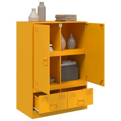 vidaXL Credenza Giallo Senape 67x39x95 cm in Acciaio