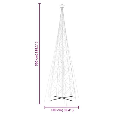 vidaXL Albero di Natale a Cono Bianco Freddo 3000 LED 230x800 cm