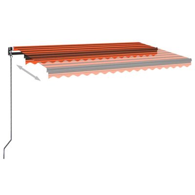 vidaXL Tenda da Sole Retrattile Manuale 450x350 cm Arancione e Marrone