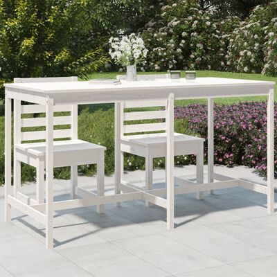 vidaXL Tavolo da Giardino Bianco 203,5x90x110cm Legno Massello di Pino