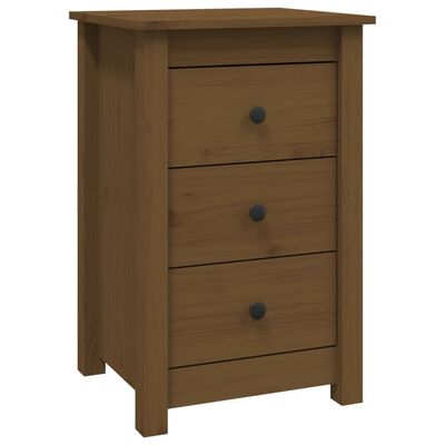 vidaXL Comodini 2 pz ambra 40x35x61,5 cm in Legno Massello di Pino