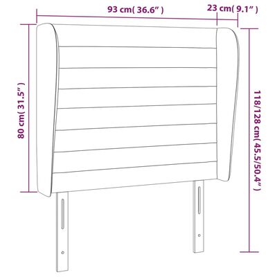 vidaXL Testiera ad Orecchio Rosa 93x23x118/128 cm in Velluto