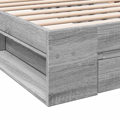 vidaXL Giroletto Cassetto Grigio Sonoma 100x200 cm Legno Multistrato