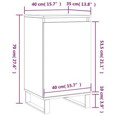 vidaXL Credenza Grigio Cemento 40x35x70 cm in Legno Multistrato