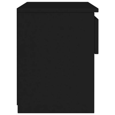 vidaXL Comodino Nero 40x30x39 cm in Legno Multistrato