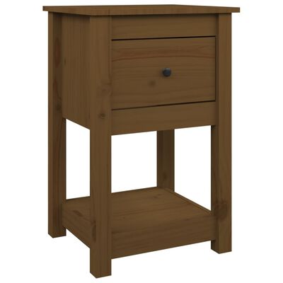 vidaXL Comodino Marrone Ambra 40x35x61,5 cm in Legno Massello di Pino