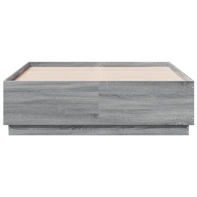 vidaXL Giroletto Luci LED Grigio Sonoma 120x190 cm Legno Multistrato