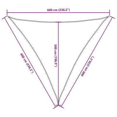vidaXL Parasole a Vela Oxford Triangolare 6x6x6 m Antracite