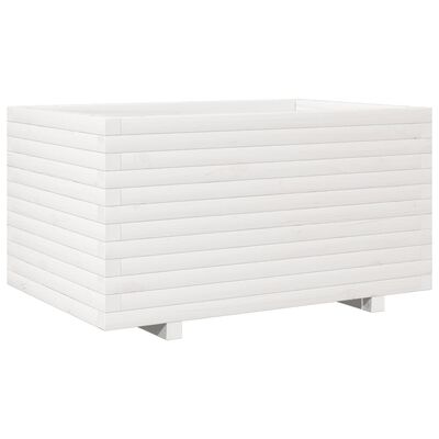 vidaXL Fioriera da Giardino Bianca 90x60x49,5cm Legno Massello di Pino