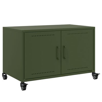 vidaXL Mobile TV Verde Oliva 68x39x43,5 cm in Acciaio