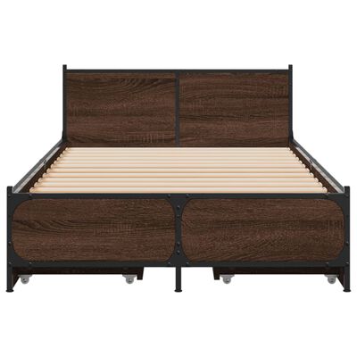 vidaXL Giroletto Cassetti Rovere Marrone 75x190 cm Legno Multistrato