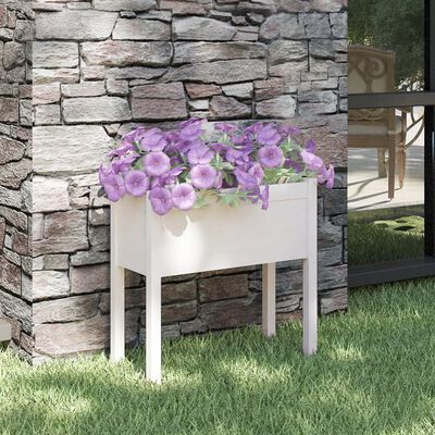 vidaXL Fioriera da Giardino Bianca 70x31x70 cm Legno Massello di Pino